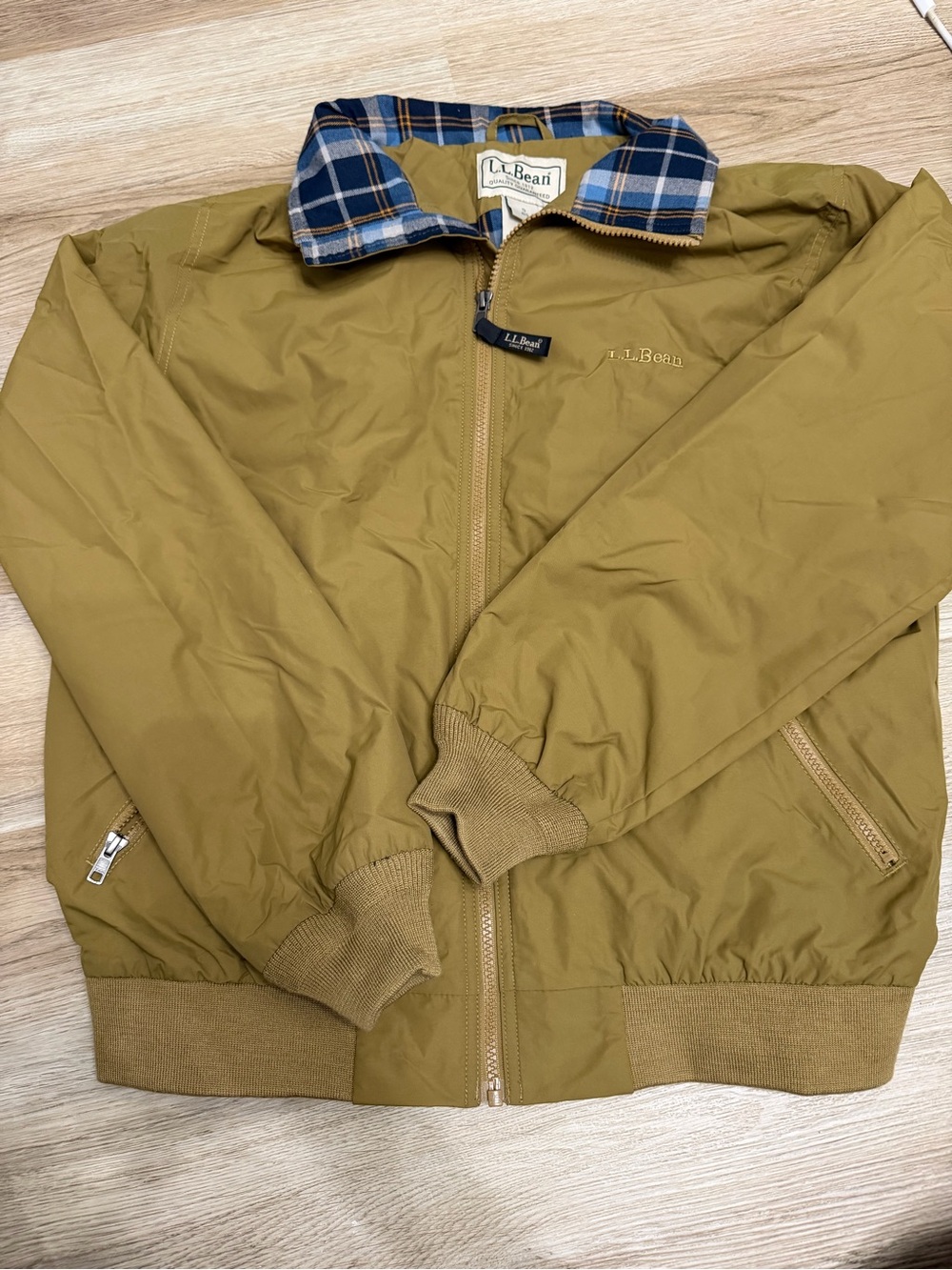 L.L. Bean Men’s Mustard Green Bomber Jacket